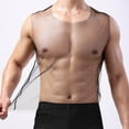 thumbnail image 1 of TMOYZQ Men's Sheer Mesh Undershirts Lingerie See-Through Sleeveless Tank Top Vest Crew Neck Workout Fitness Gym Muscle Shirt Party Clubwear, 1 of 3