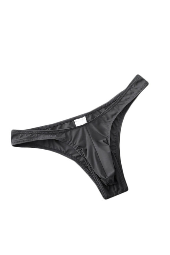 Men's T-Back Thongs Low Rise Bulge Pouch Supporting Bikini Briefs Breathable Soft Stretch Tagless Thong Underwear Male Underpants