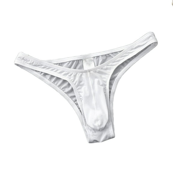 TMOYZQ Men's T-Back Thongs Low Rise Bulge Pouch Supporting Bikini Briefs Breathable Soft Stretch Tagless Thong Underwear Male Underpants