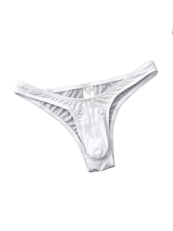 Men's T-Back Thongs Low Rise Bulge Pouch Supporting Bikini Briefs Breathable Soft Stretch Tagless Thong Underwear Male Underpants