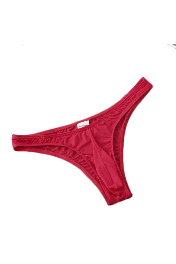 Men's T-Back Thongs Low Rise Bulge Pouch Supporting Bikini Briefs Breathable Soft Stretch Tagless Thong Underwear Male Underpants
