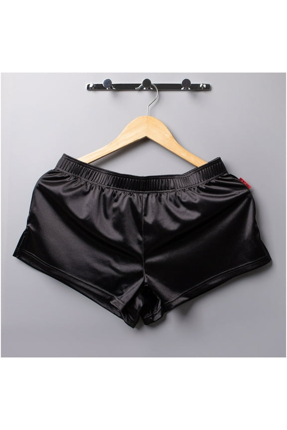 Men's Silk Satin Boxer Shorts Athletic Supporters Jockstrap Boxers Underwear Silky Side Split Lounge Shorts