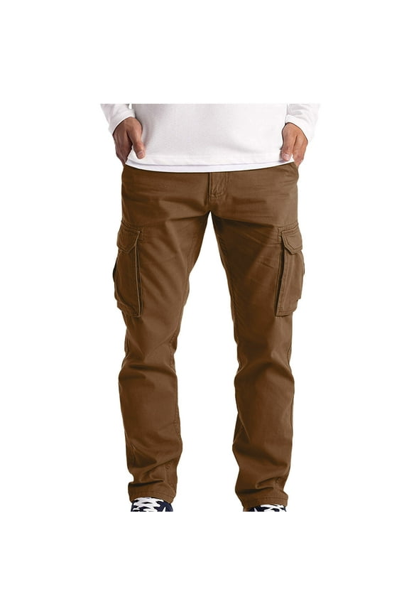 Men's Straight-Fit Stretchy Cargo Pant Outdoor Lightweight Tactical Pant Classic Fit Hiking Jogger Work Pants with Multi Pockets, Big & Tall Sizes S-5XL