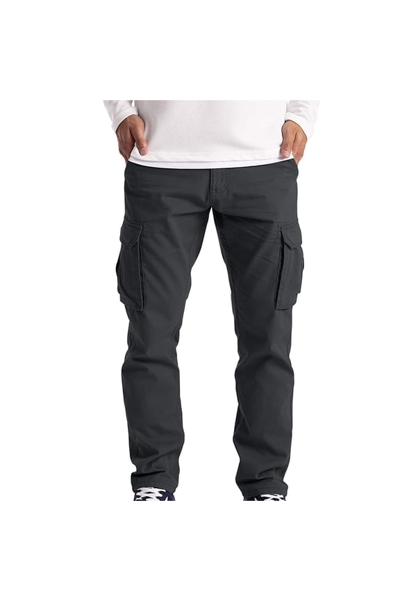 Men's Straight-Fit Stretchy Cargo Pant Outdoor Lightweight Tactical Pant Classic Fit Hiking Jogger Work Pants with Multi Pockets, Big & Tall Sizes S-5XL