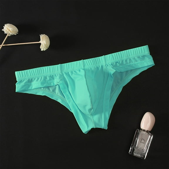 TMOYZQ Men's Underwear Briefs Silky Bikinis Thongs No Fly Pouch Quick Dry Underpants Sexy Mesh Lace Breathable Underwear Panty on Clearance