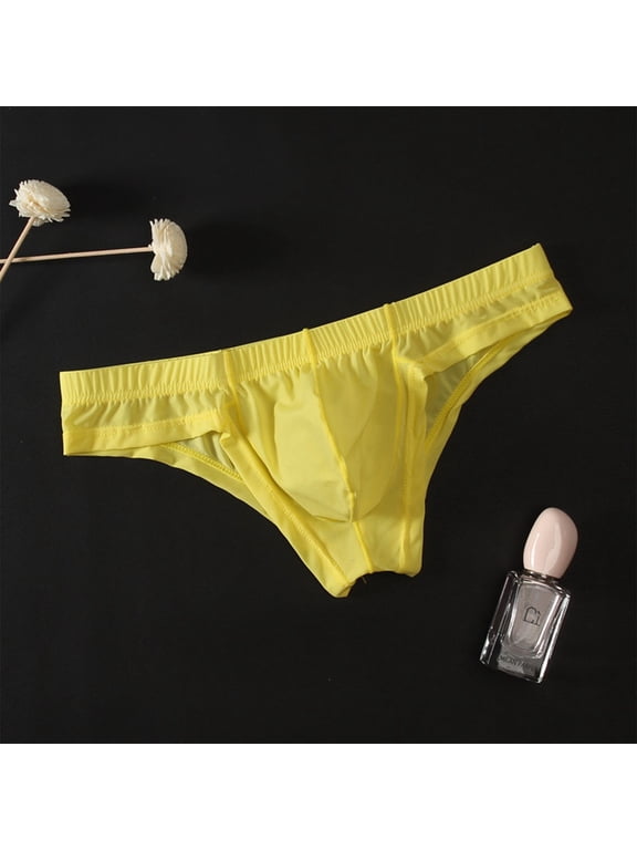 Men's Underwear Briefs Silky Bikinis Thongs No Fly Pouch Quick Dry Underpants Sexy Mesh Lace Breathable Underwear Panty