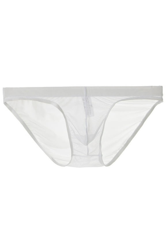 Men's Underwear Seamless See Through Low Waist Ice Silk Backless Tangas Sheer Bikini Briefs Underpants