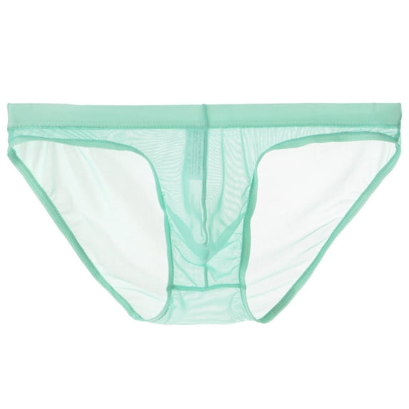 TMOYZQ Men's Underwear Seamless See Through Low Waist Ice Silk Backless Tangas Sheer Bikini Briefs Underpants