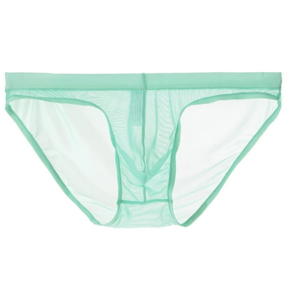TMOYZQ Men's Underwear Seamless See Through Low Waist Ice Silk Backless Tangas Sheer Bikini Briefs Underpants