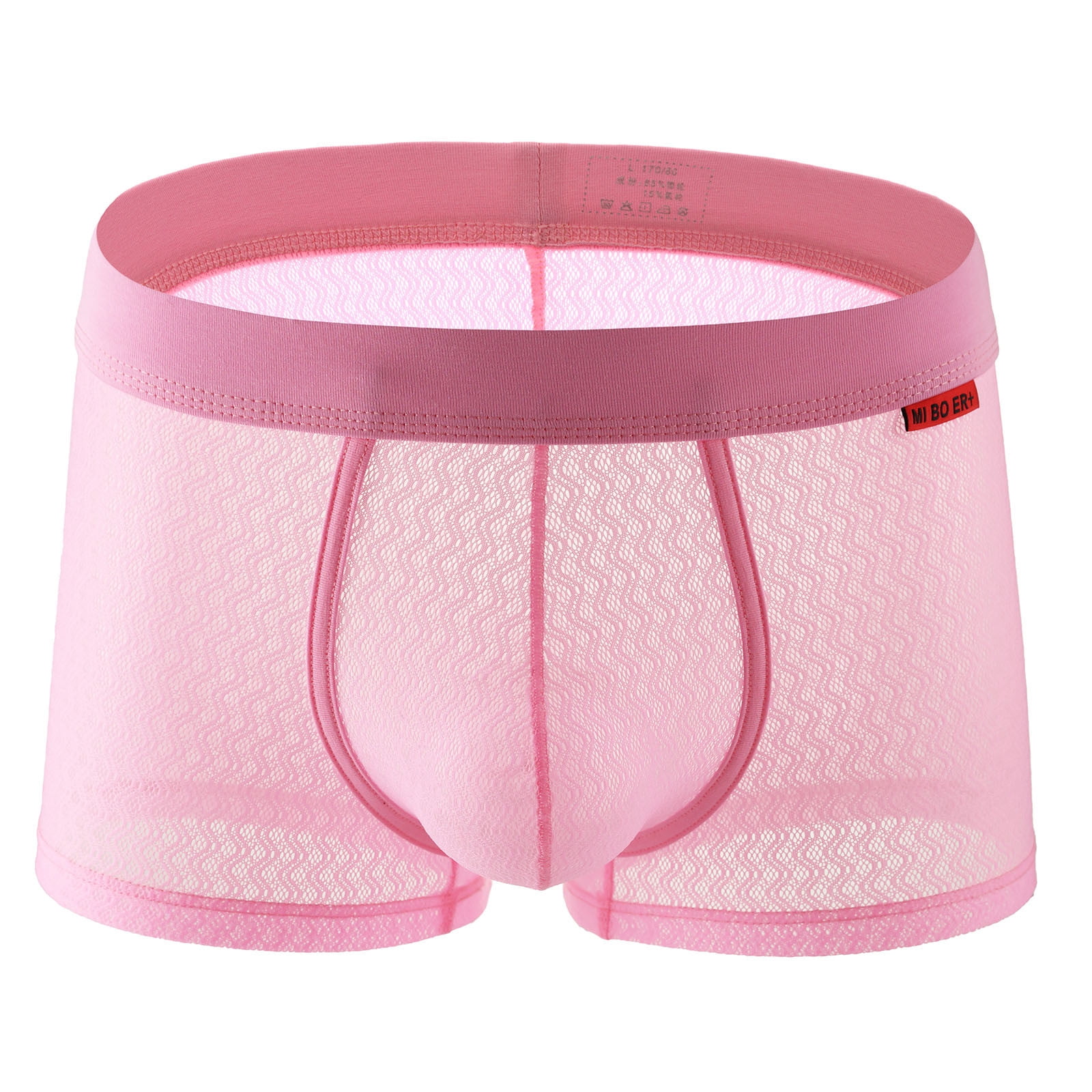 TMOYZQ Men's Underwear Sheer Mesh Boxer Briefs Bulge Pouch