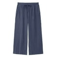 thumbnail image 1 of Cxenplz Men's Wide Leg Pants Casual Beach Flowy Pants Elastic Waisted Drawstring Palazzo Trousers with Pockets, 1 of 3