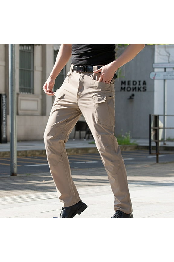 Mens Cargo Pants Loose Fit Stretch Combat Multi Pockets Pants Lightweight Combat Military Pants for Hiking Workout Jogging