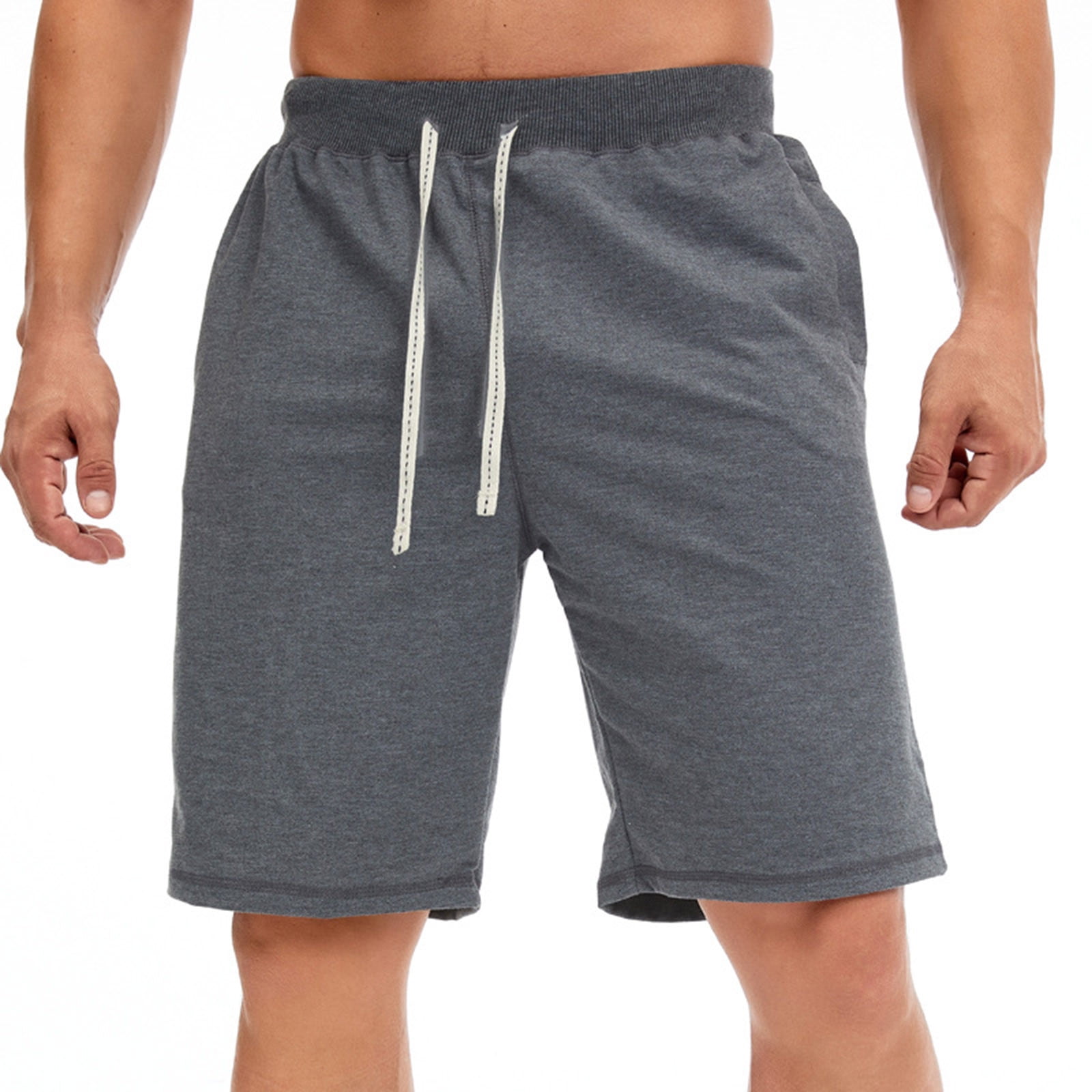 TMOYZQ Mens Cotton Athletic Shorts, 7 Inch Workout Gym Running Shorts