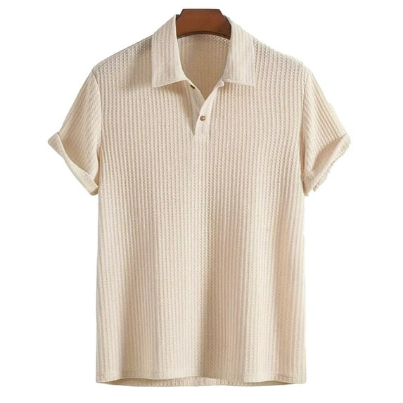 TMOYZQ Mens Golf Shirts Knit Textured T Shirts Casual Solid Color Slim Fit Short Sleeve Summer Golf Tee Shirts