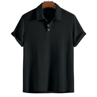 TMOYZQ Mens Golf Shirts Knit Textured T Shirts Casual Solid Color Slim Fit Short Sleeve Summer Golf Tee Shirts