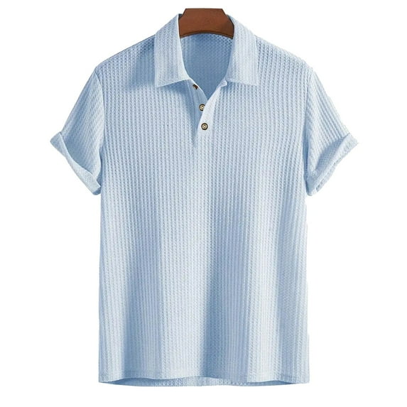 TMOYZQ Mens Golf Shirts Knit Textured T Shirts Casual Solid Color Slim Fit Short Sleeve Summer Golf Tee Shirts