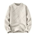 thumbnail image 1 of TMOYZQ Mens Oversized Crewneck Sweaters Fashion Long Sleeve Stripe Pattern Jumper Loose Fit Color Blocking Turtleneck Pullover Sweaters, 1 of 4