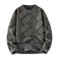 thumbnail image 1 of TMOYZQ Mens Oversized Crewneck Sweaters Fashion Long Sleeve Stripe Pattern Jumper Loose Fit Color Blocking Turtleneck Pullover Sweaters, 1 of 3