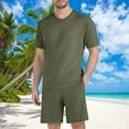 thumbnail image 1 of TMOYZQ Mens Pajama Sets Short Sleeve T Shirts Shorts 2 Piece Lounge Sets Loose Soft PJ Summer Sleepwear, 1 of 6