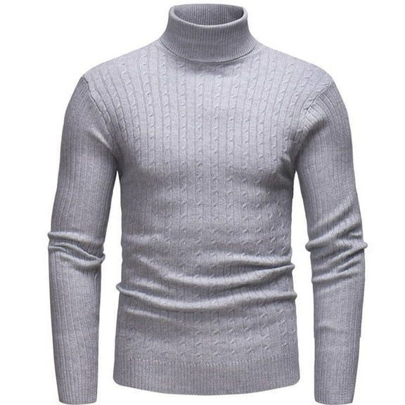 TMOYZQ Mens Plus Size Sweaters Slim Fit Long Sleeve Turtleneck Knitted Jumper Tops Fall Winter Casual Warm Pullover Sweaters