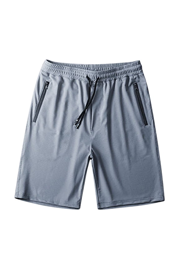 Mens Running Gym Shorts 2 in 1 Loose Fit Breathable Quick Dry Sports Shorts with Zipper Pockets for Workout Training Jogging Basketball