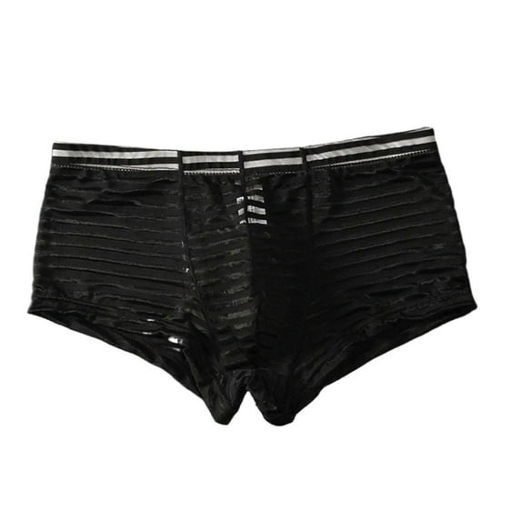 TMOYZQ Mens Boxer Briefs Breathable Mesh Underwear Comfort Soft Stretch Seamless Thin Bulge Pouch Trunks Low Waist See-Through Underpants