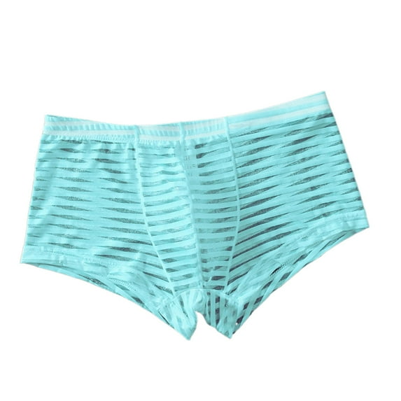 TMOYZQ Mens Boxer Briefs Breathable Mesh Underwear Comfort Soft Stretch Seamless Thin Bulge Pouch Trunks Low Waist See-Through Underpants