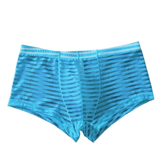 TMOYZQ Mens Boxer Briefs Breathable Mesh Underwear Comfort Soft Stretch Seamless Thin Bulge Pouch Trunks Low Waist See-Through Underpants