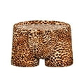 thumbnail image 1 of TMOYZQ Mens Sexy Leopard Print Double Pouch Boxer Briefs Stretch Breathable Soft Support Ball Pouch Bulge Enhancing Underwear Quick Dry Bikini Briefs Trunks Underpants, 1 of 4