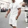 thumbnail image 1 of TMOYZQ Mens Short Sets 2 Piece Outfits Fashion Summer Tracksuits Casual Shirt and Shorts Sets Loungewear Sweatsuit with Pockets, 1 of 7