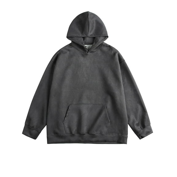 TMOYZQ Mens Sweatshirts Long Sleeve Solid Color Hoodies Sweatshirts Casual Loose Fall Long Sleeve Athlete Sport Pullover Winter with Pocket