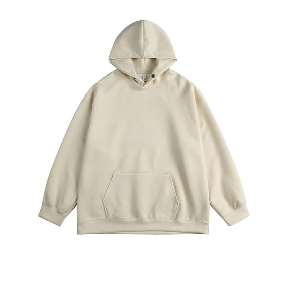 TMOYZQ Mens Sweatshirts Long Sleeve Solid Color Hoodies Sweatshirts Casual Loose Fall Long Sleeve Athlete Sport Pullover Winter with Pocket