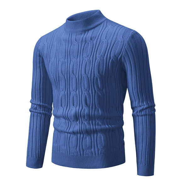 TMOYZQ Mens Turtleneck Sweater Slim Fit Solid Color Knitted Casual Pullover Sweater Lightweight Long Sleeve Elastic Ribbed Undershirts