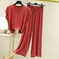 thumbnail image 1 of TMOYZQ Modal Lounge Sets for Women Oversized Baggy Crew Neck Cap Sleeve Tops with Drawstring Pant Sleepwear 2 Piece Outfits Casual Cozy Pajamas Set, 1 of 3