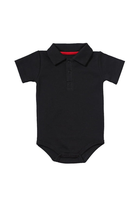 Newborn Baby Boys Girls Bodysuit Collared Onsies Shirt Bodysuit Solid Color Loose Short Sleeve Romper Clothes