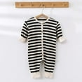 thumbnail image 1 of TMOYZQ Newborn Infant Cotton Stripe Print Jumpsuit Baby Boy Girl Long Sleeve Button Down Onesie Crew Neck Rompers Fall Winter Clothes Bodysuit, 1 of 4