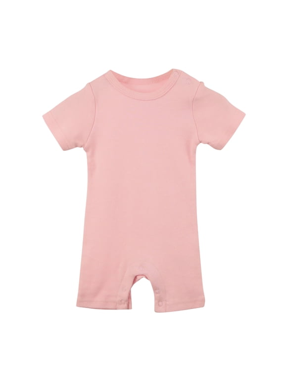 Newborn Short Sleeve Romper Solid Jumpsuit Cotton Infant Clothes Baby Girl Boy One-Piece Outfit 0-18 Months