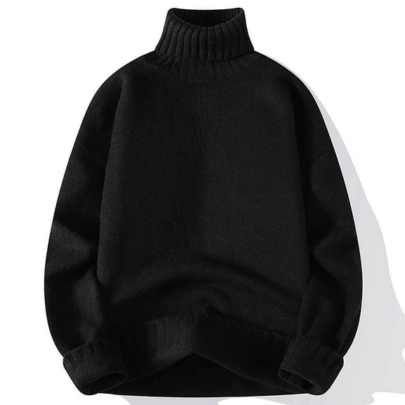 TMOYZQ Oversize Sweaters for Men Fall Winter Turtleneck Warm Knit Sweatshirt Fashion Solid Long Sleeve High Neck Pullover Sweaters
