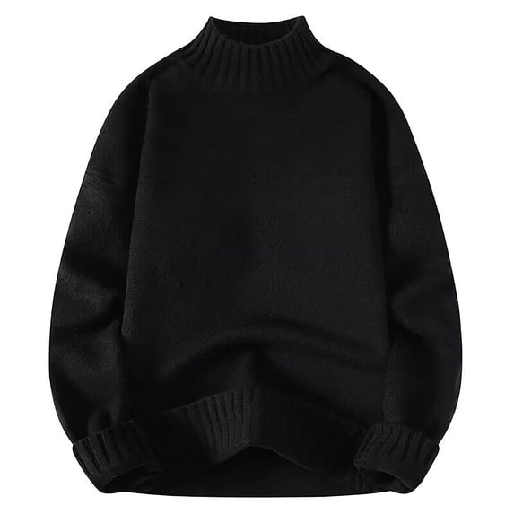 TMOYZQ Oversized Sweaters for Men Loose Fit Turtleneck Knitted Sweater Fall Winter Solid Color Long Sleeve Warm Pullover Sweaters