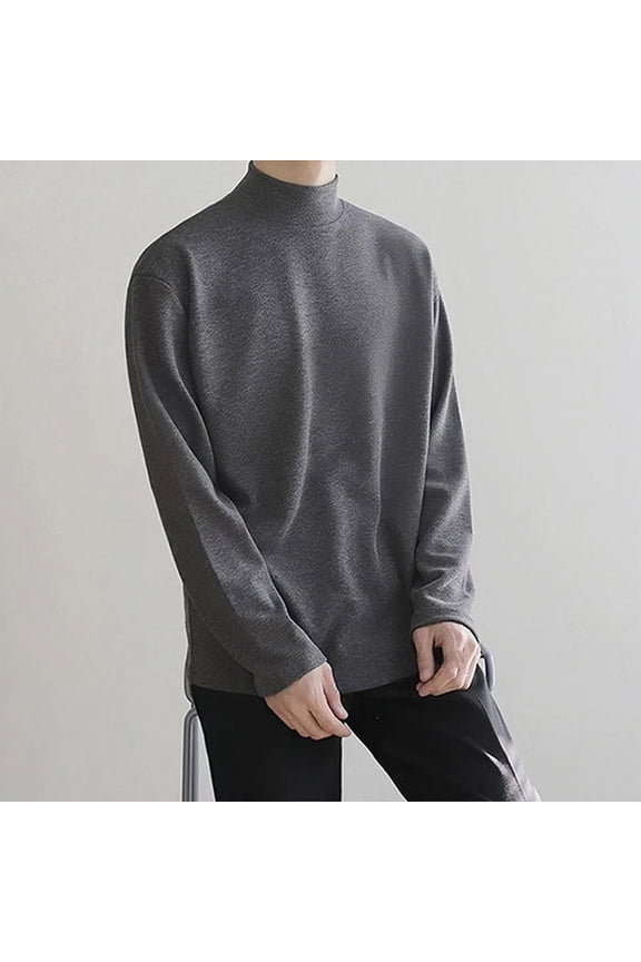 Oversized Undershirts for Men Slim Fit Mock Turtleneck Knitted Pullover Sweater Fall Winter Long Sleeve High Waist Underwear