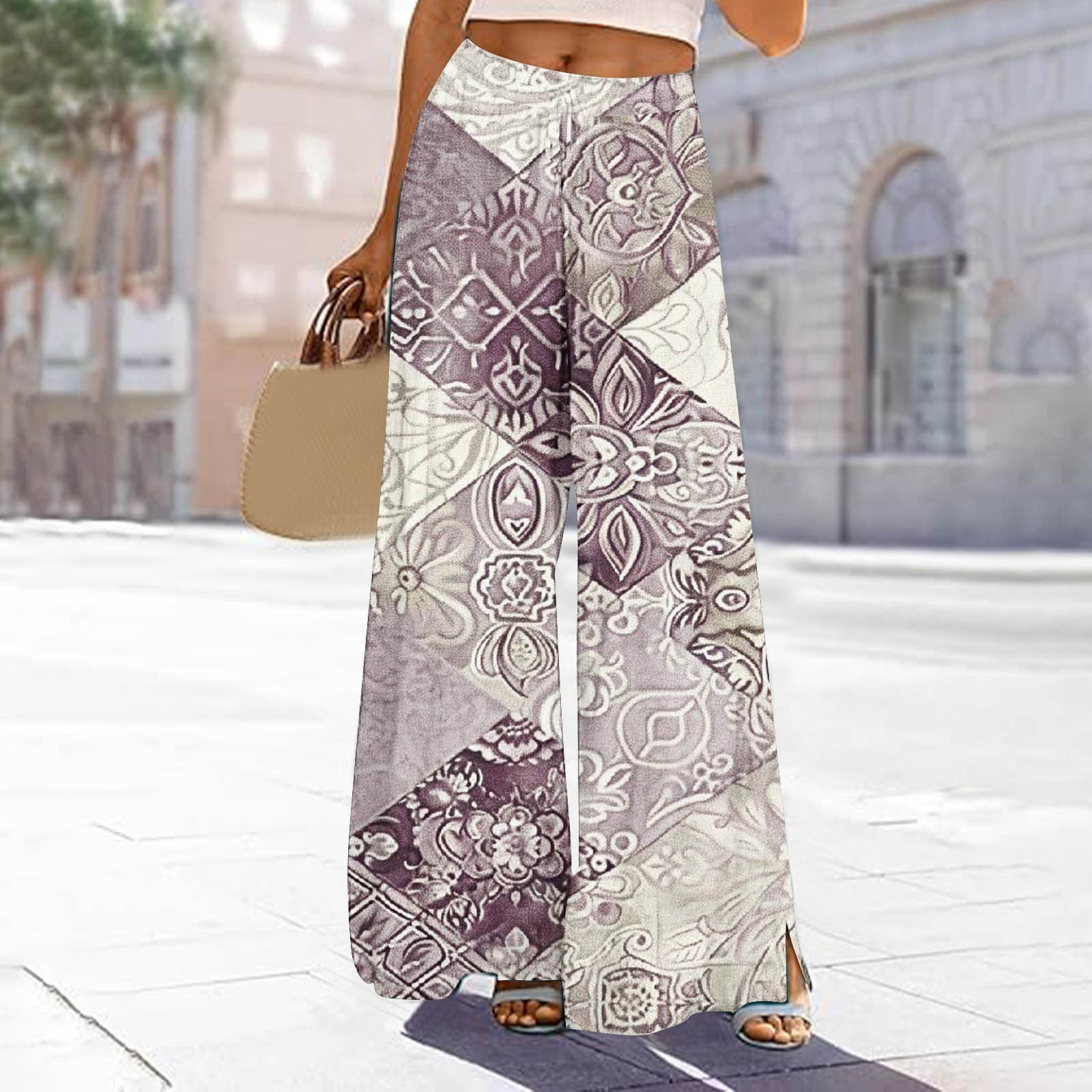 COZYWORLDWIDELEATHERCARGO PANTS Sサイズ TMOYZQ Palazzo Pants for Women 2025, Elastic High Waisted Boho