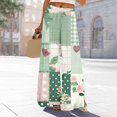 thumbnail image 1 of Cxenplz Palazzo Pants for Women 2025, Elastic High Waisted Boho Casual Loose Wide Leg Pants Plus Size Print Baggy Lounge Trouser Pants on Clearance, 1 of 6
