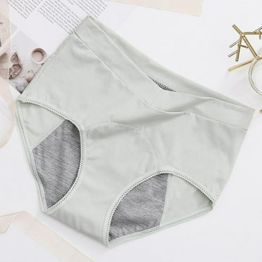 TMOYZQ Period Underwear for Women Mid Waisted Heavy Flow Postpartum Panties Soft Cotton Leakproof Menstrual Briefs for Teens (Available in Plus Size)