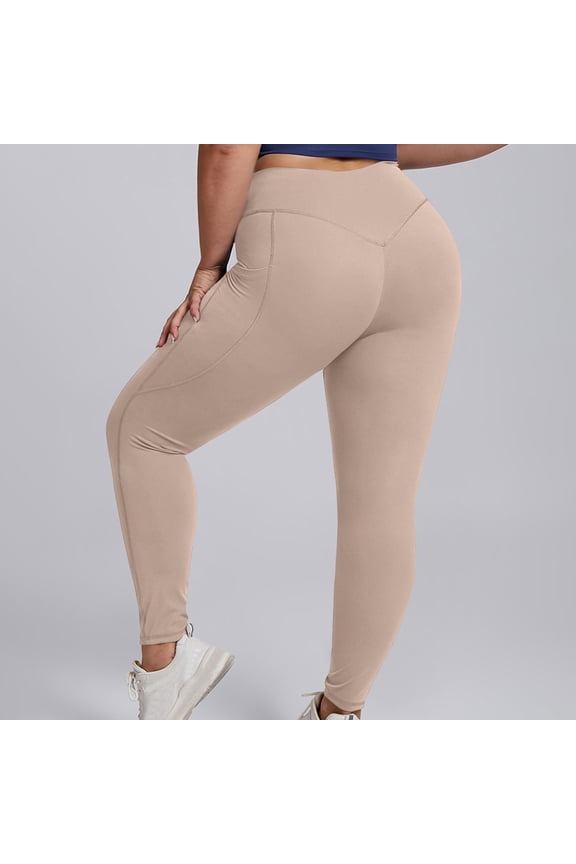 Plus Size Butt Lifting Leggings for Women, V Crossover Tummy Control Yoga Pants, High Waist Seamless Workout Leggings XL-3XL on Clearance