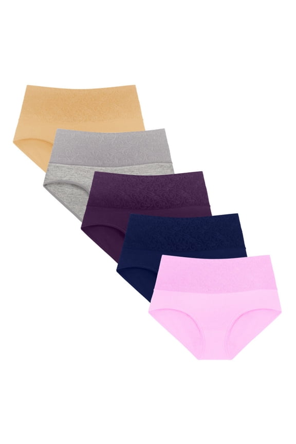 Plus Size Seamless Underwear for Women High Waist No Show Ladies Panties Soft Tummy Control Full Coverage Stretch Invisible Briefs