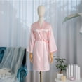 thumbnail image 1 of TMOYZQ Robes for Women Long Sleeve Sleepwear Pajama Night-Robe Satin Soft Lightweight Loungewear Nightwear Dresses Wedding Day Bride Robes, Valentine's Day Gifts, 1 of 6