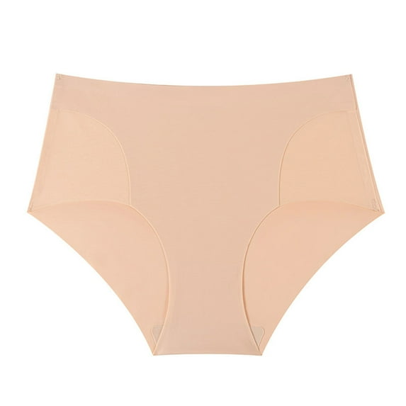 TMOYZQ Seamless Underwear for Women Sexy High Waist Tummy Control Stretch Panties Breathable Ice Silk Underwear Comfort No Show Stretch Bikini Briefs