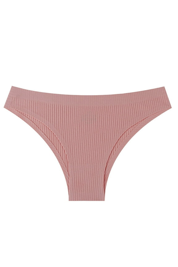 Seamless Underwear for Women, Tummy Control Stretch Ribbed Thongs, Invisibles G-Strings, Soft High Waist No Show Ladies Panties