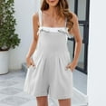 thumbnail image 1 of TMOYZQ Short Jumpsuits for Women 2025 Casual Spaghetti Strap Sleeveless Loose Fit Wide Leg Summer Shorts Romper, 1 of 8