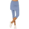 thumbnail image 1 of TMOYZQ Skirted Leggings for Women Tennis Golf Skorts Capris Gym Yoga Legging with Skirts, 1 of 7